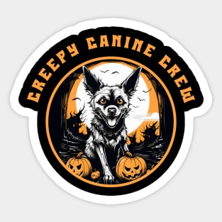 Creepy Canine Crew Dog Witch Halloween Sticker